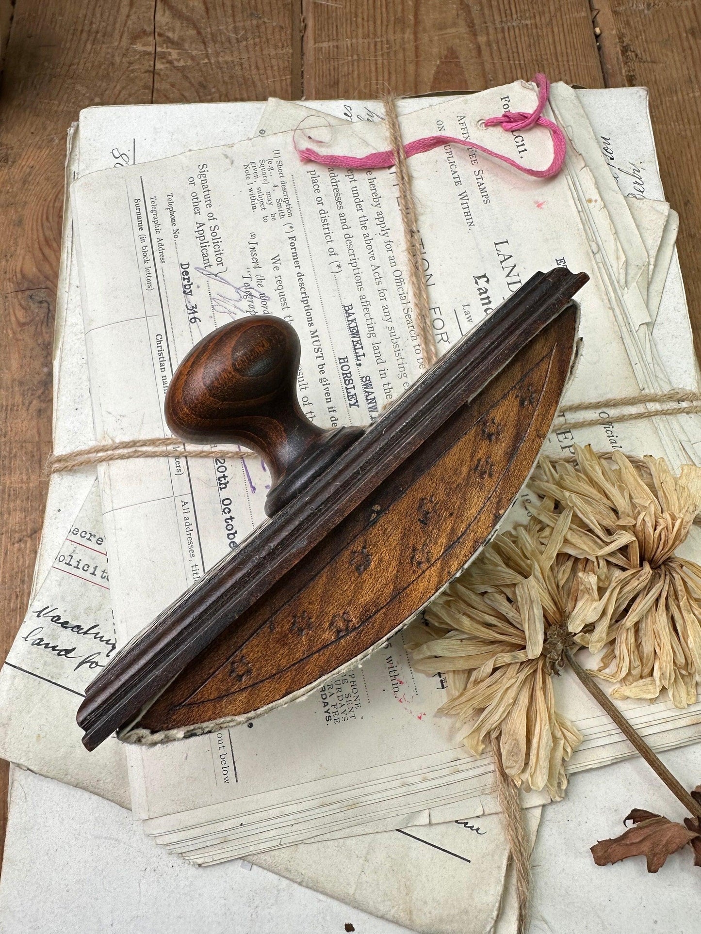 Antique Wooden Ink Blotter - The Blind Mole