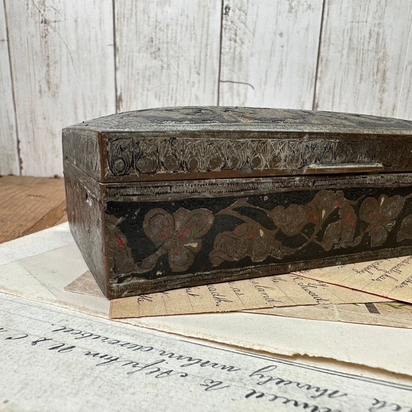 Metal Jewellery Keepsake Box with Wooden Lining - The Blind Mole