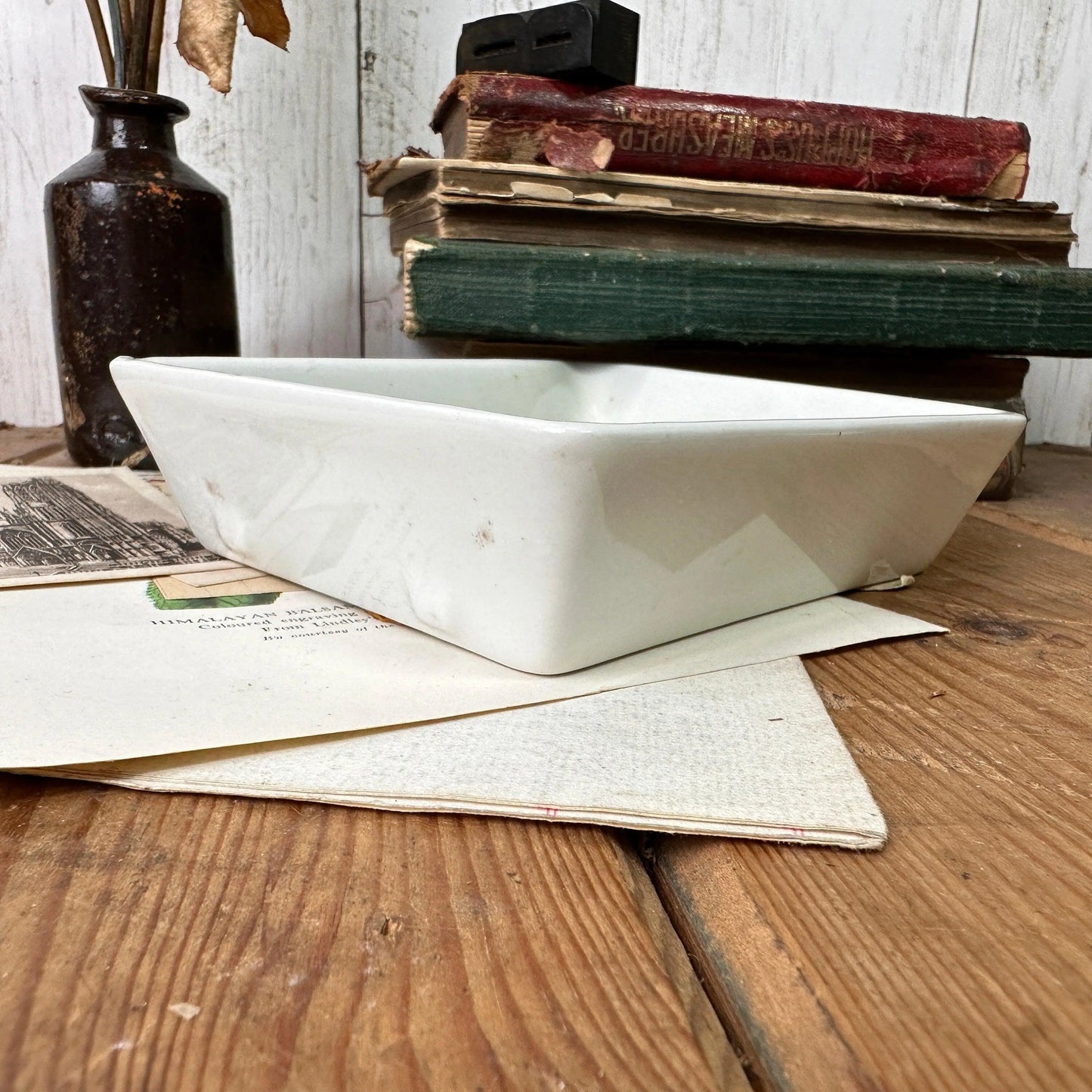 White Porcelain Photography Developing Tray/Dish Planter - The Blind Mole