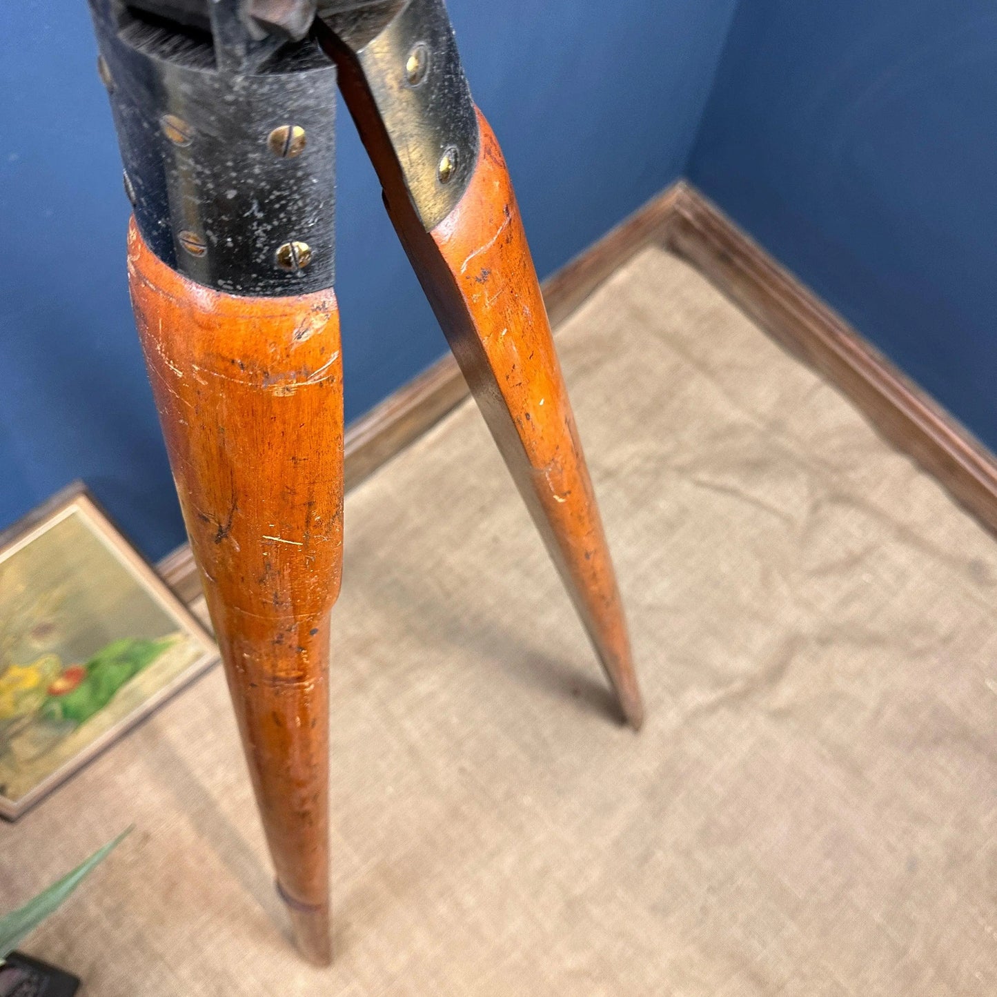 Antique Mahogany Wooden Surveyors Tripod - The Blind Mole