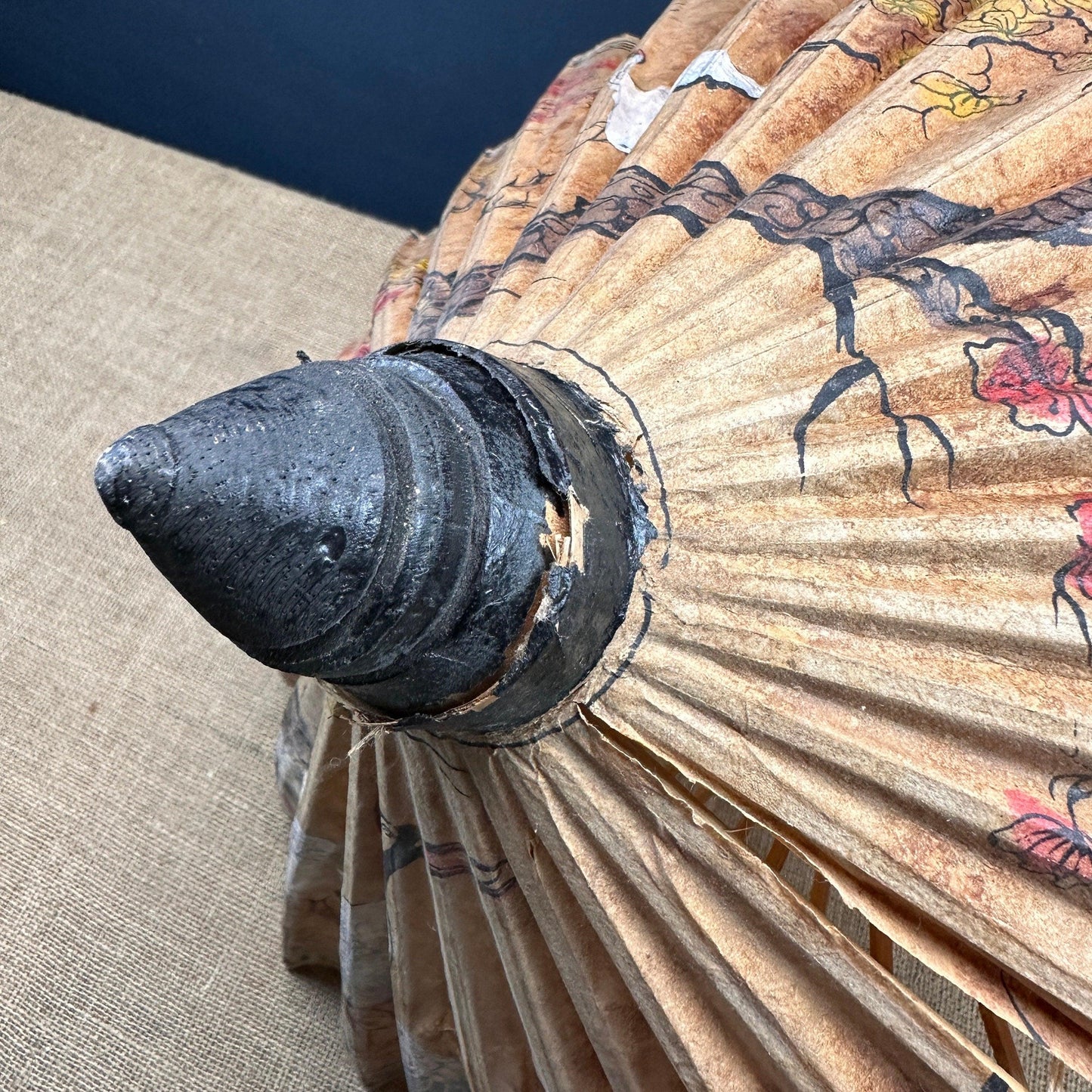 Large Vintage Oriental Japanese Wagasa Bamboo & Paper Parasol Geisha* - The Blind Mole