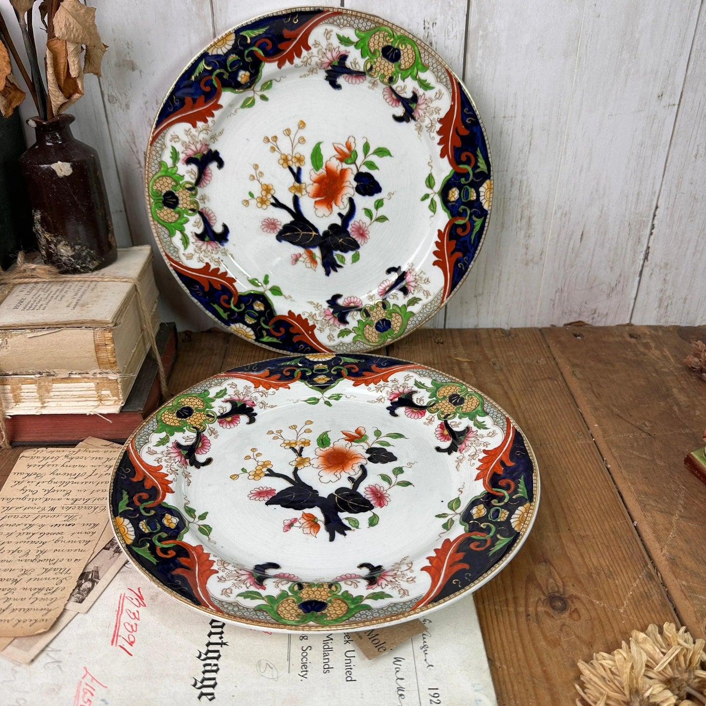 Pair of Vintage Hand painted Victorian Royal Doulton Plates - The Blind Mole
