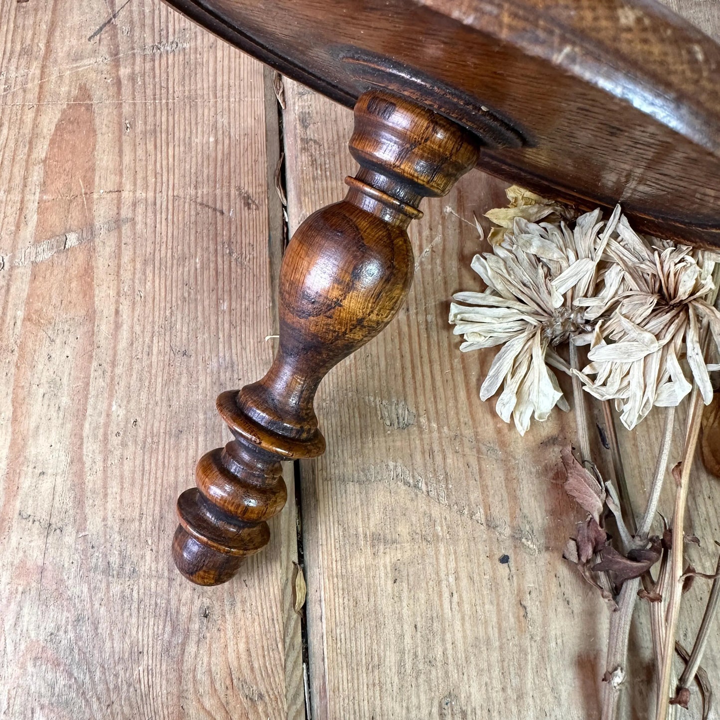 Antique Wooden Turned Wig Pedestal Wig Plinth - The Blind Mole