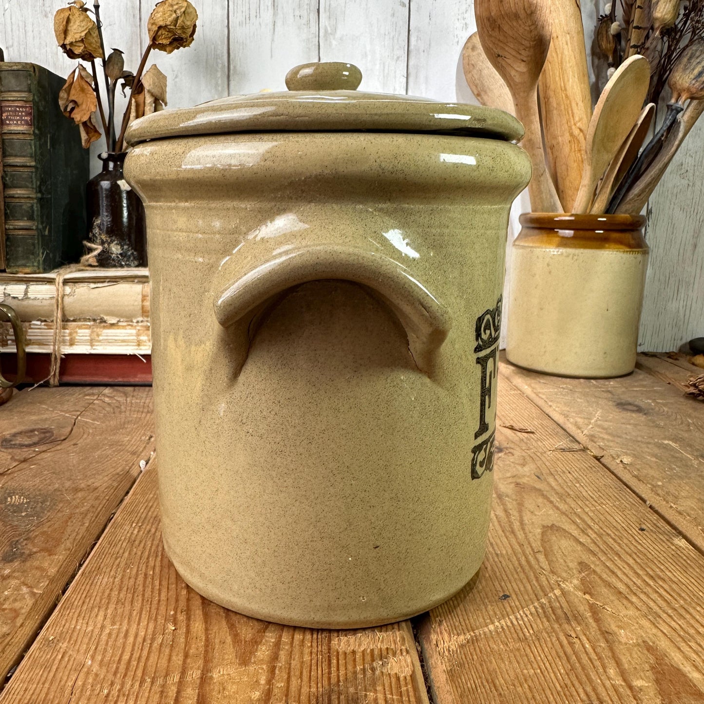 Stoneware Lidded Flour Storage Canister Moira Stoneware - The Blind Mole