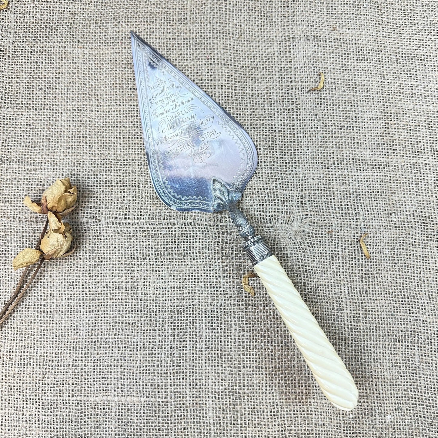 Victorian Antique Silver Presentation Stone Laying Trowel 1877 Primitive Methodist Chapel* - The Blind Mole