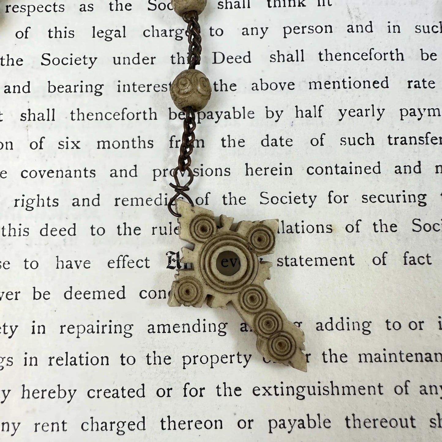 Vintage Stone Beaded Rosary Beads Rosary Necklace Crucifix - The Blind Mole