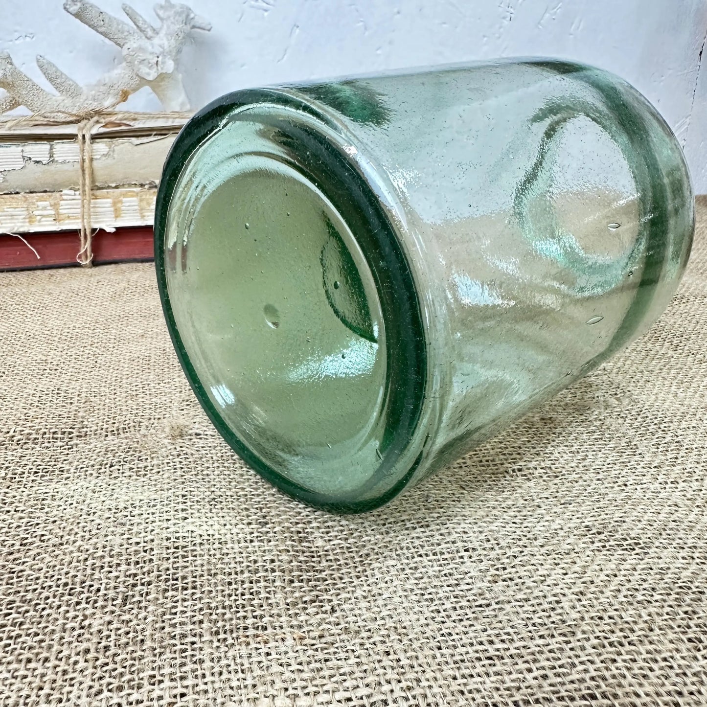Vintage Green Handblown Glass Apothecary Bottle/Jar - Propagating Bottle vase - The Blind Mole