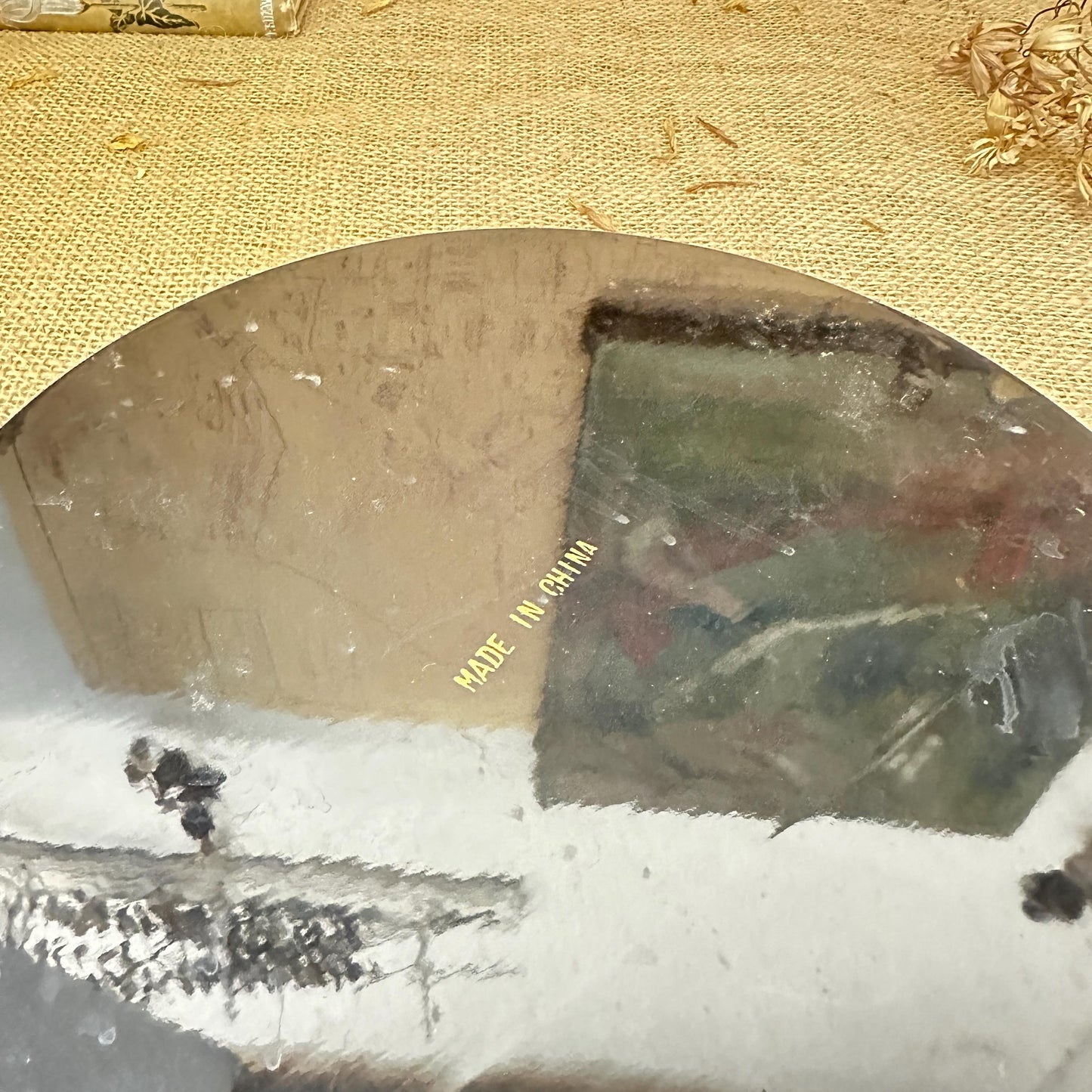 Small Vintage Black Ebonised Tray Oriental Design - The Blind Mole