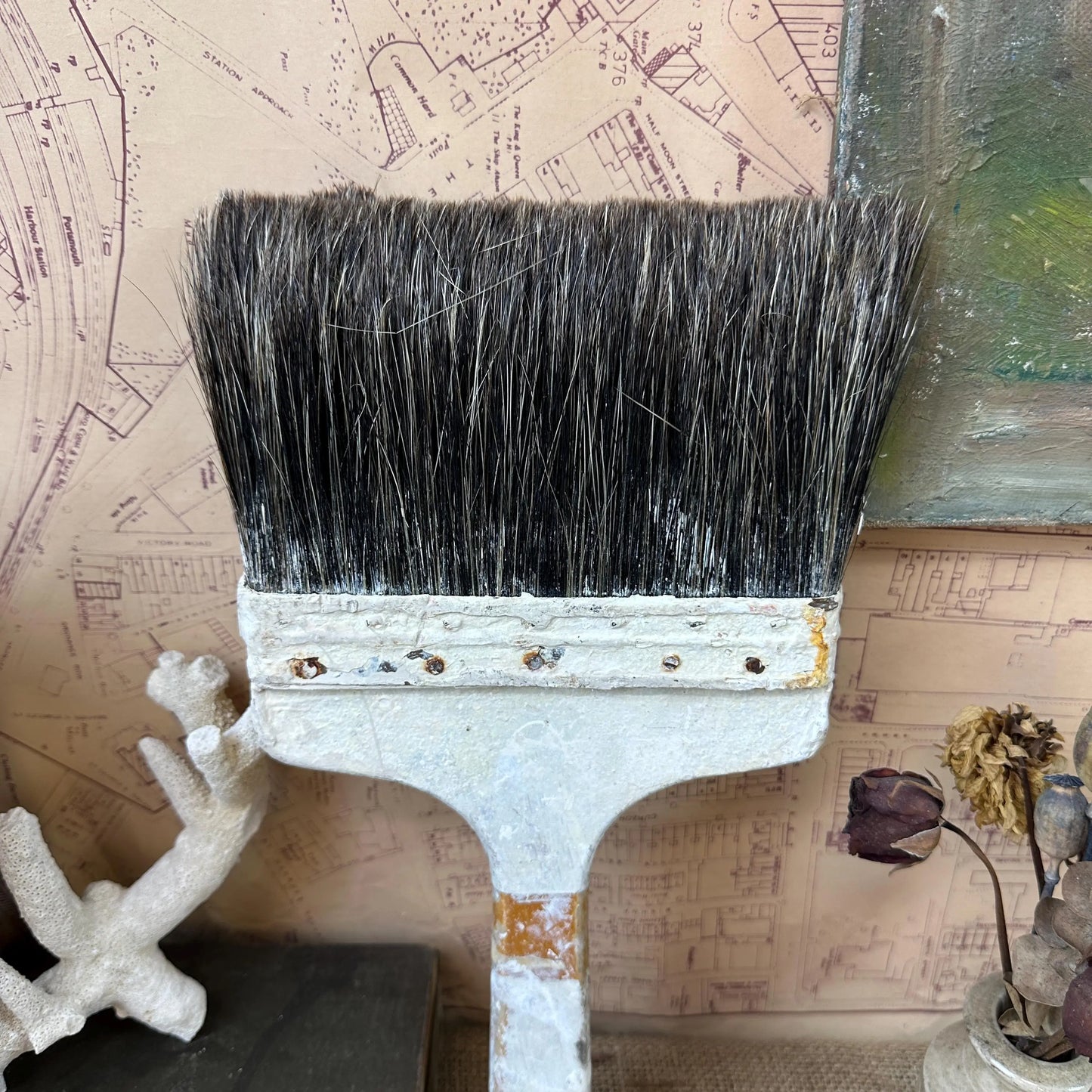 Extra Large Rustic Worn Paint Brush - The Blind Mole