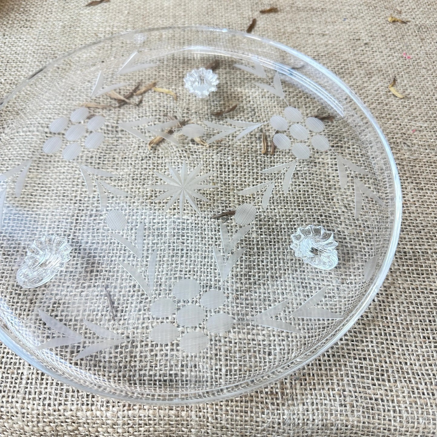 Pressed Glass Cake Stand - The Blind Mole
