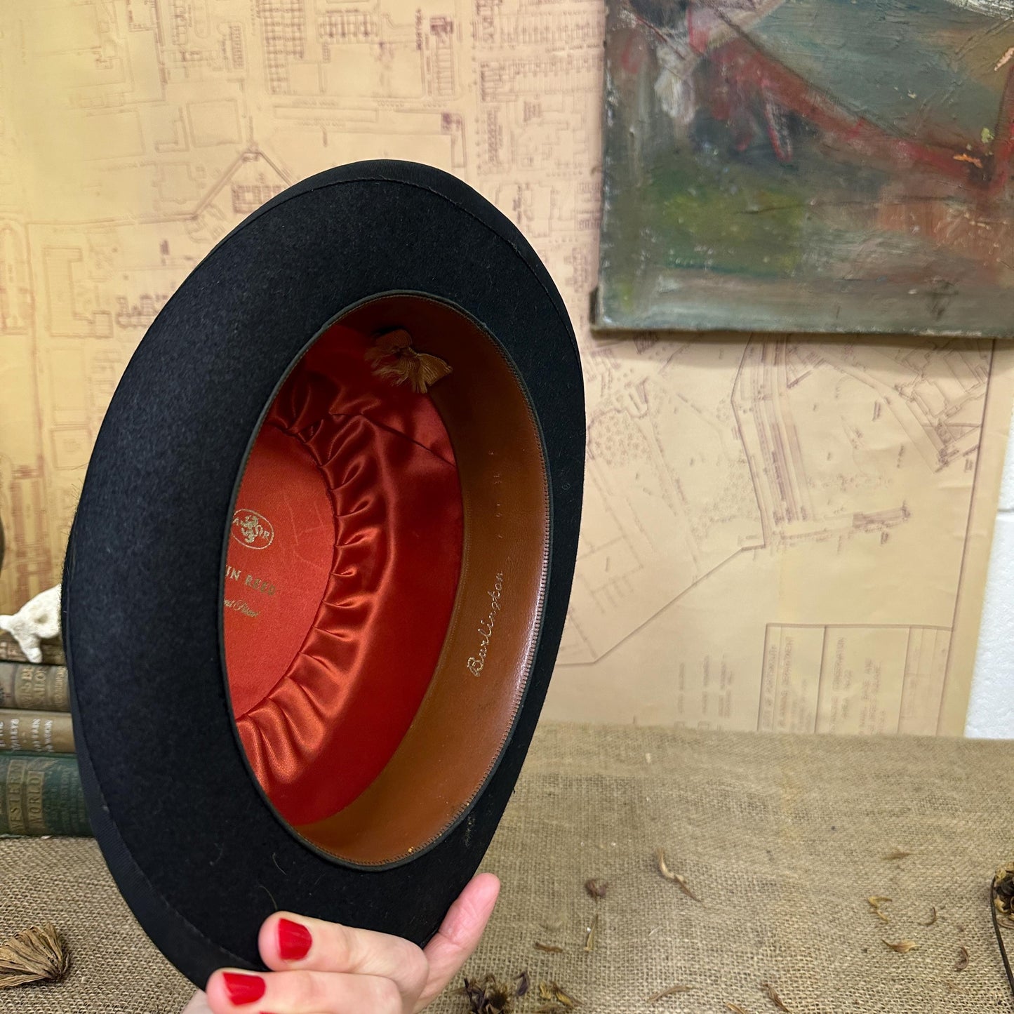 Antique Black Bowler Hat Austin Reed* - The Blind Mole