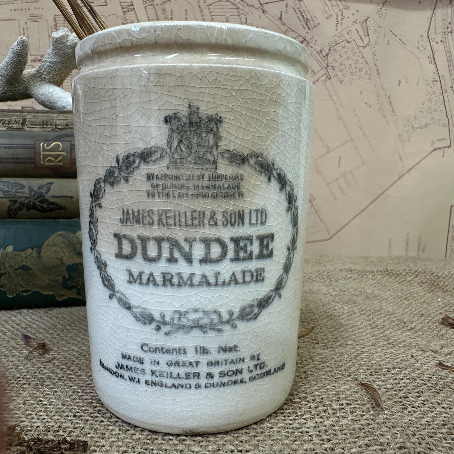 Stoneware Dundee Marmalade Jar Canister, Vase, Utensils Pot - The Blind Mole