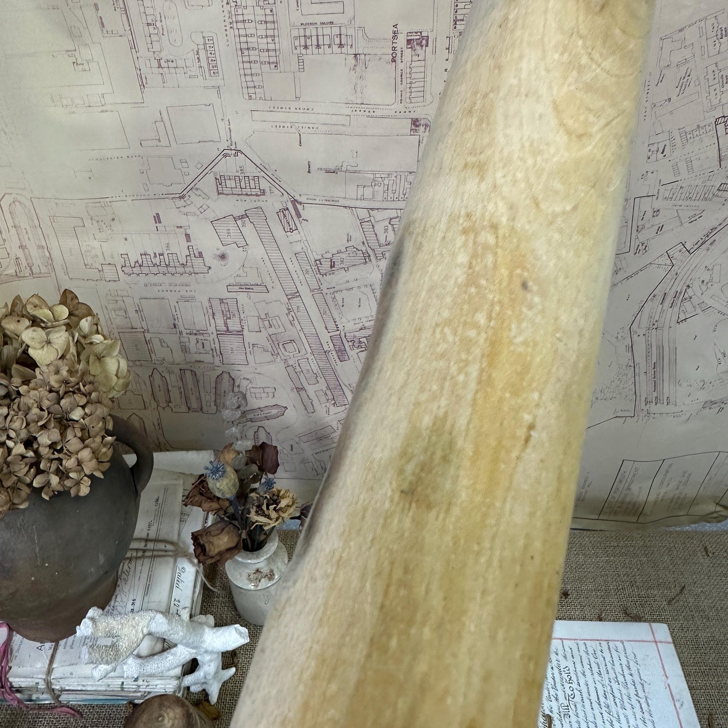 Antique Wooden Large Rolling Pin - The Blind Mole