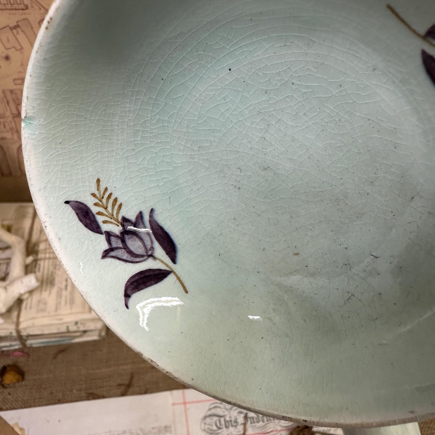 Large Victorian Ironstone Ceramic Serving Ladle - The Blind Mole