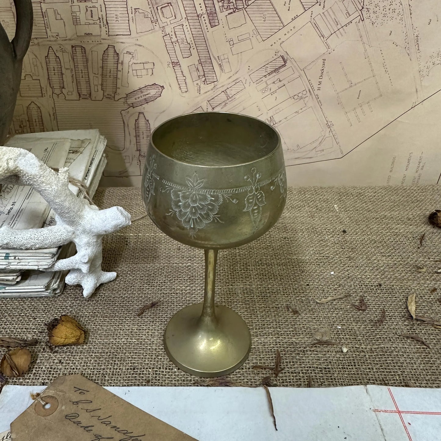 Mid-Century Brass Arabian Goblet - The Blind Mole