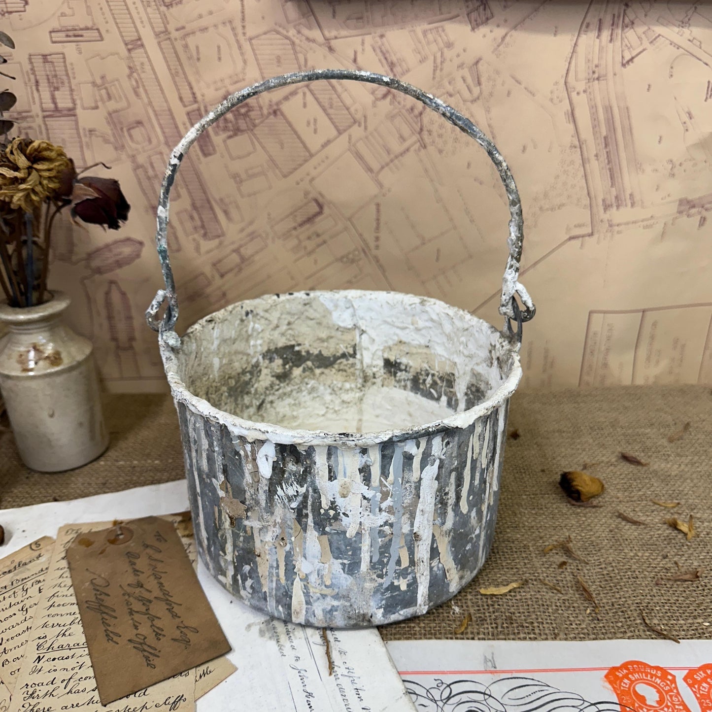 Vintage Paint Pot, Kettle, Planter Storage - The Blind Mole