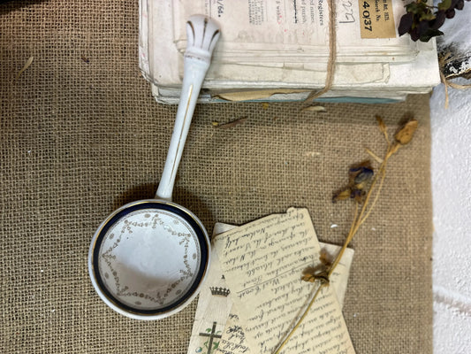 Victorian Ironstone Ceramic Serving Ladle, Spoon - The Blind Mole