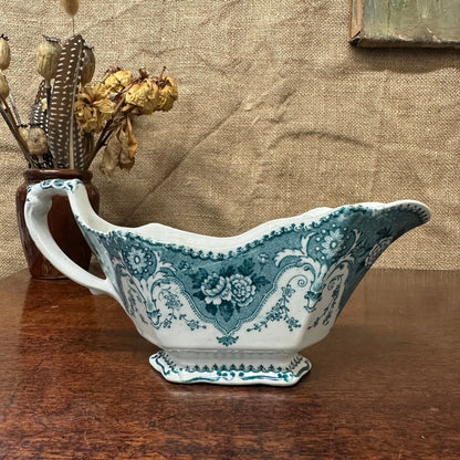 Early Victorian Blue Milk Jug F & Sons Burslem The Blind Mole