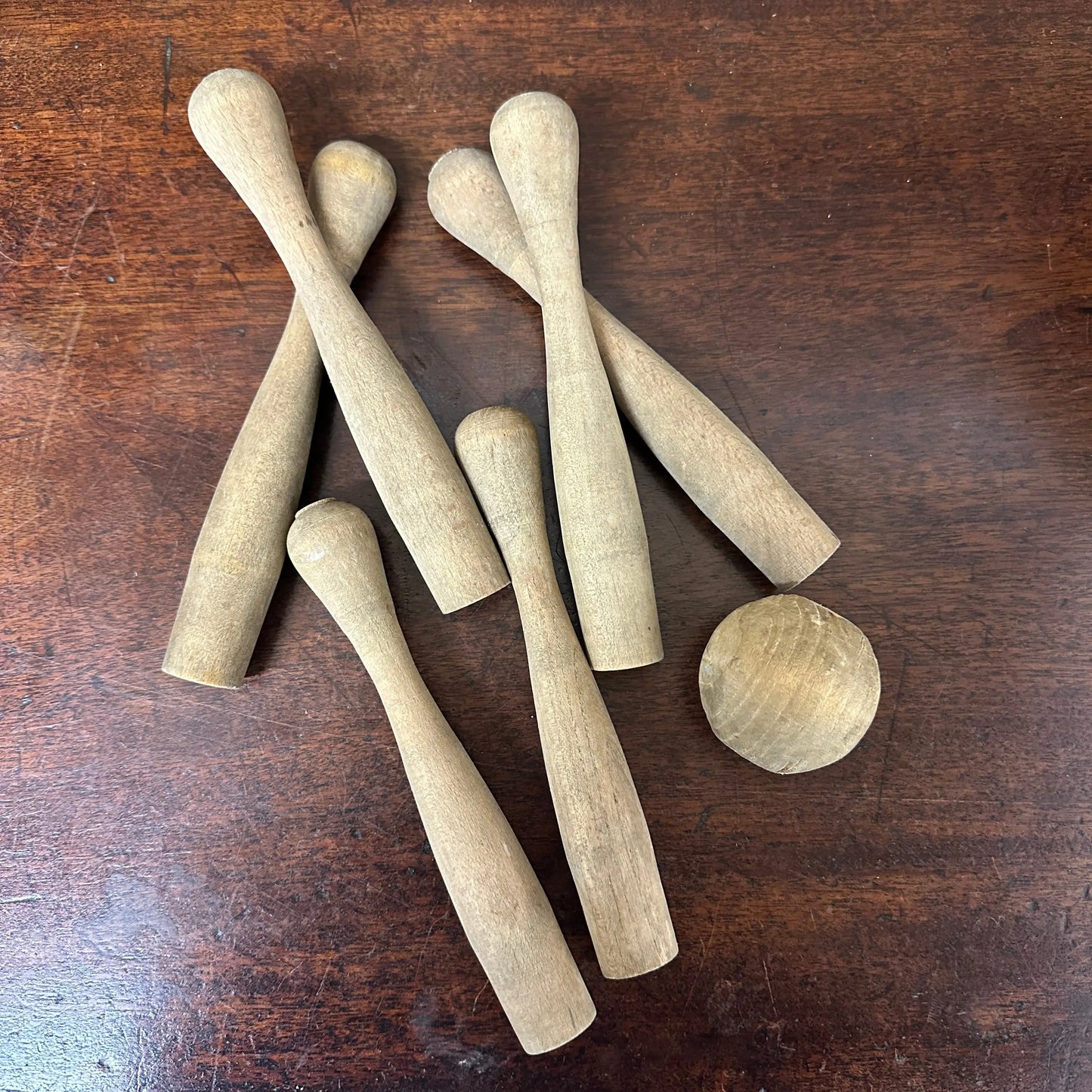 Vintage Wooden Skittle Set The Blind Mole