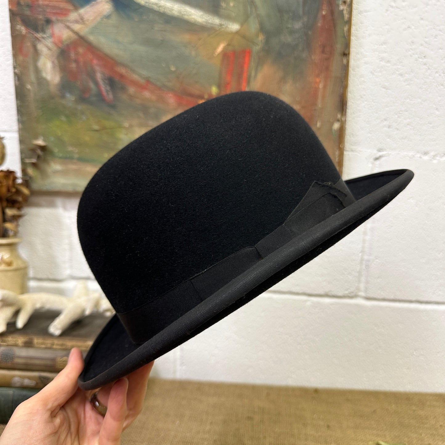 Antique Black Bowler Hat Battersby Co - The Blind Mole