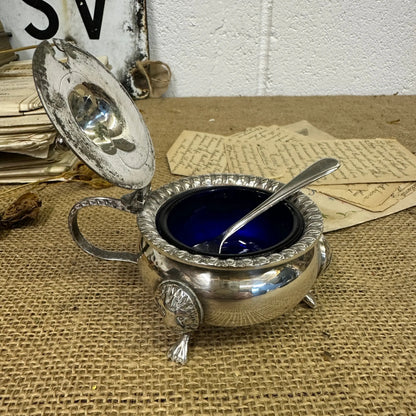 Stunning Victorian Style Silver Plated Mustard Pot - The Blind Mole