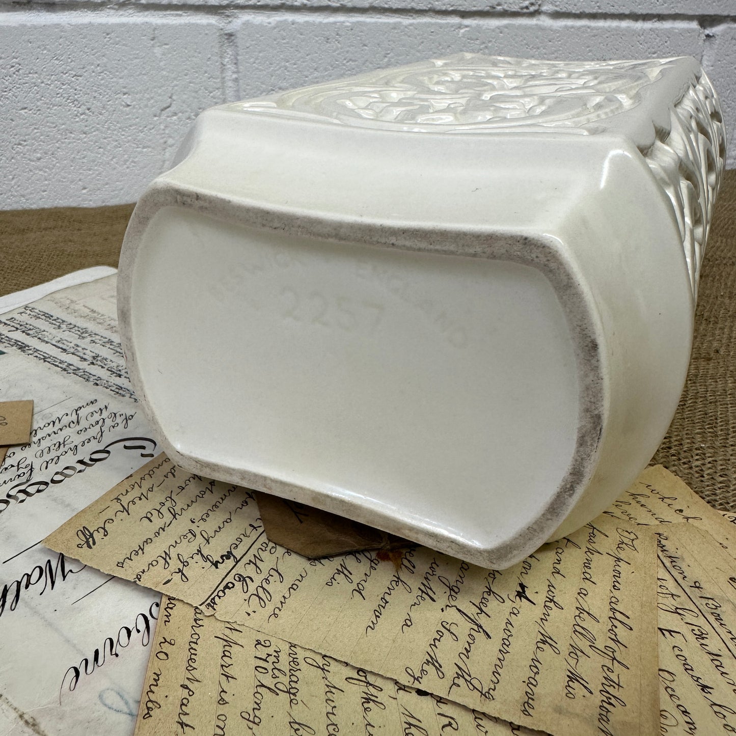 White Moonstone Beswick Fern Vase