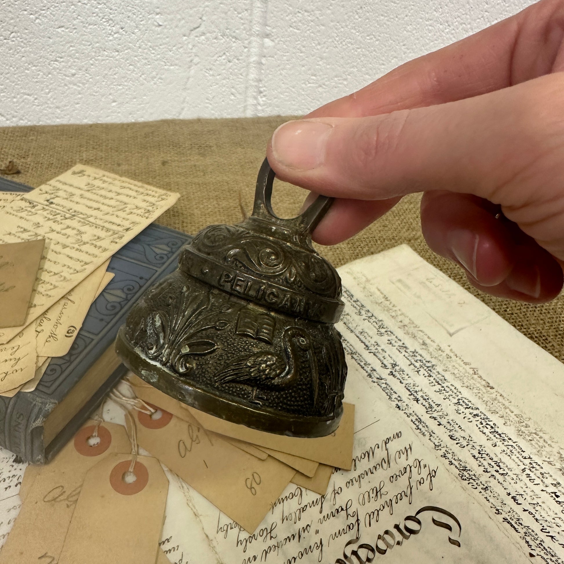 Mid Century Small Zodiac Elephant Brass Bell - The Blind Mole