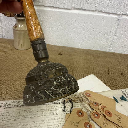 Mid Century Zodiac Elephant Brass Bell With Handle - The Blind Mole