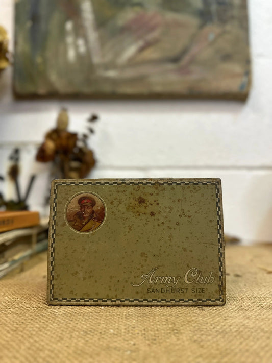 Antique Cavanders Army Club Cigarette Tin - The Blind Mole