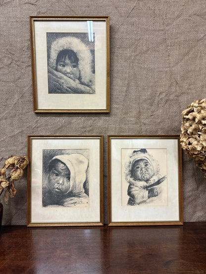 Graphite Art Prints Gabriel Gely Inuit Portraits The Blind Mole
