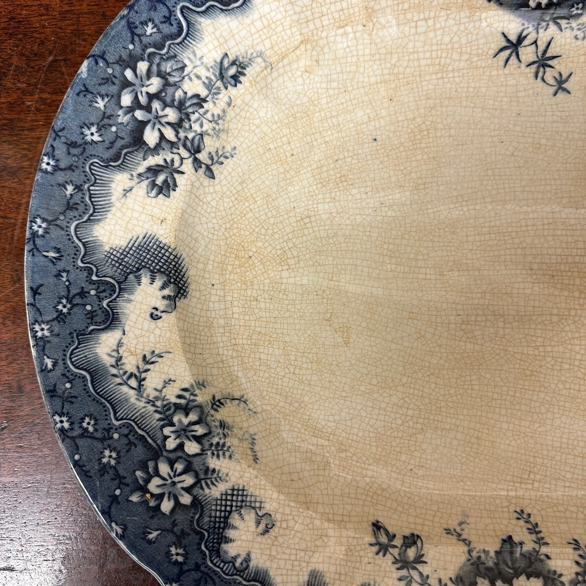 Victorian Flow Blue Platter The Blind Mole
