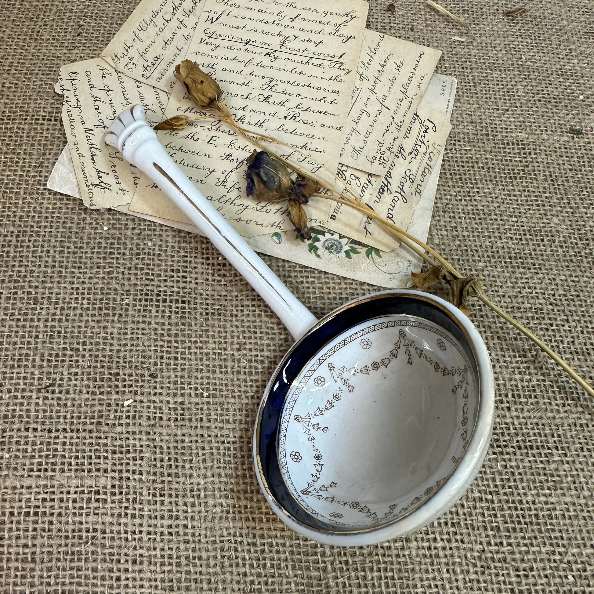 Victorian Ironstone Ceramic Serving Ladle, Spoon - The Blind Mole