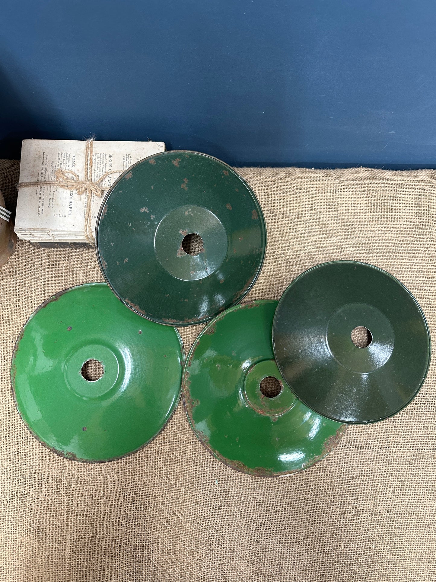 French Green Enamel Light Shade The Blind Mole