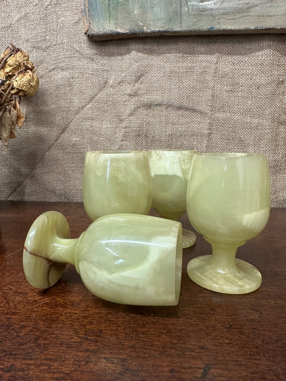 Four Onyx Marble Cordials Glasses The Blind Mole