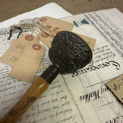 Mid Century Zodiac Elephant Brass Bell With Handle - The Blind Mole