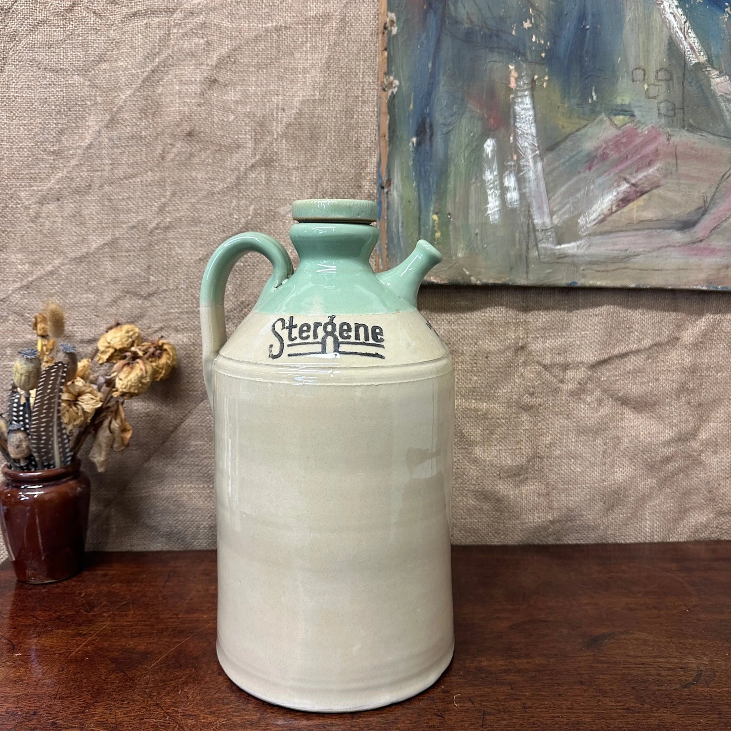 Large Stoneware Bottle Flagon Stergene The Blind Mole