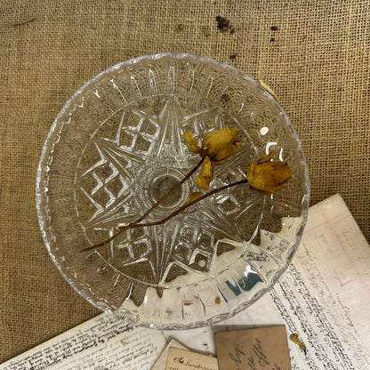 Low Pressed Glass Cake Stand - The Blind Mole