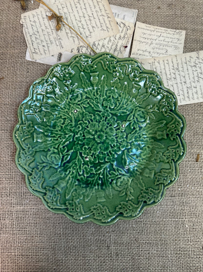 Victorian Majolica Ware Spring Green Plate