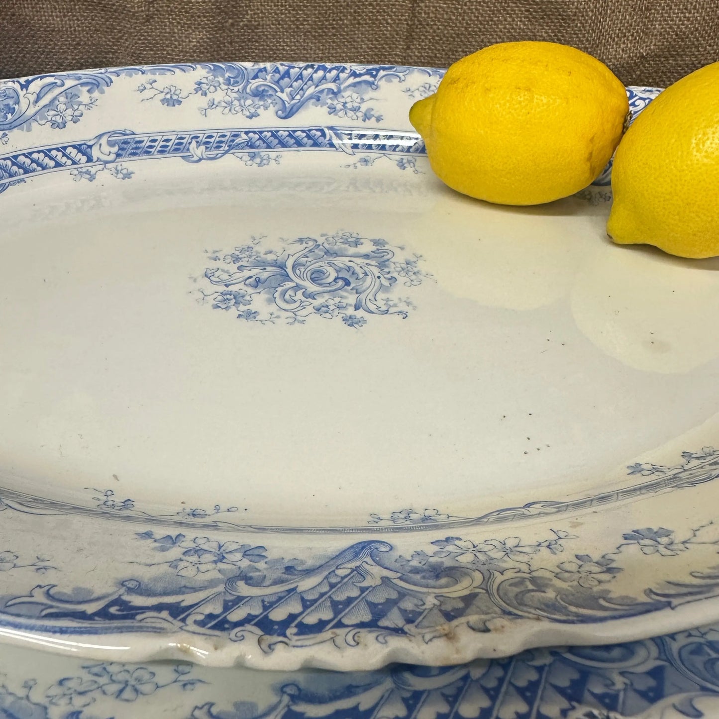 Pair of Victorian Serving Meat Platters Transferware The Blind Mole