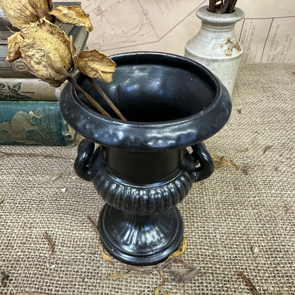 Black Ravenstone Urn Vase