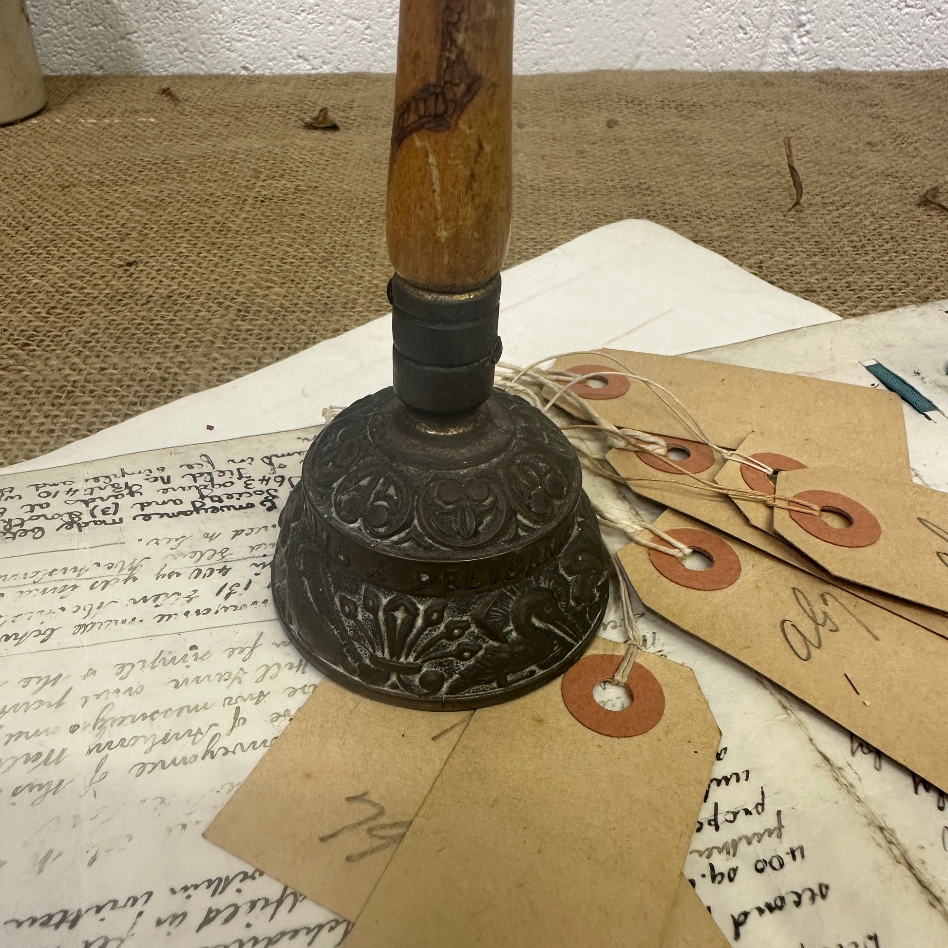 Mid Century Zodiac Elephant Brass Bell With Handle - The Blind Mole