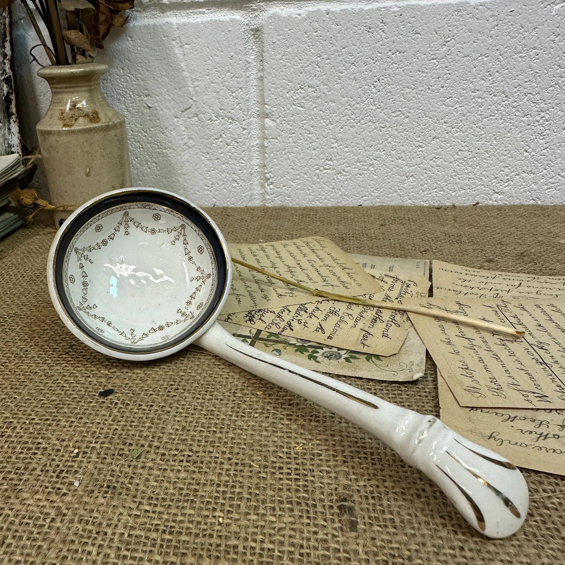 Victorian Ironstone Ceramic Serving Ladle, Spoon - The Blind Mole