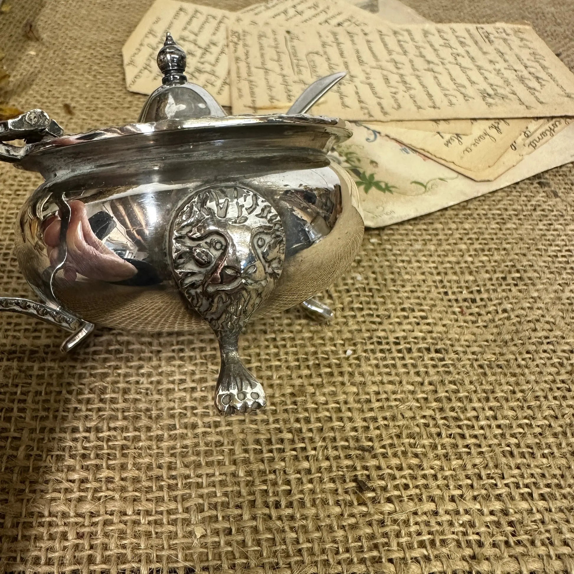 Stunning Victorian Style Silver Plated Mustard Pot - The Blind Mole