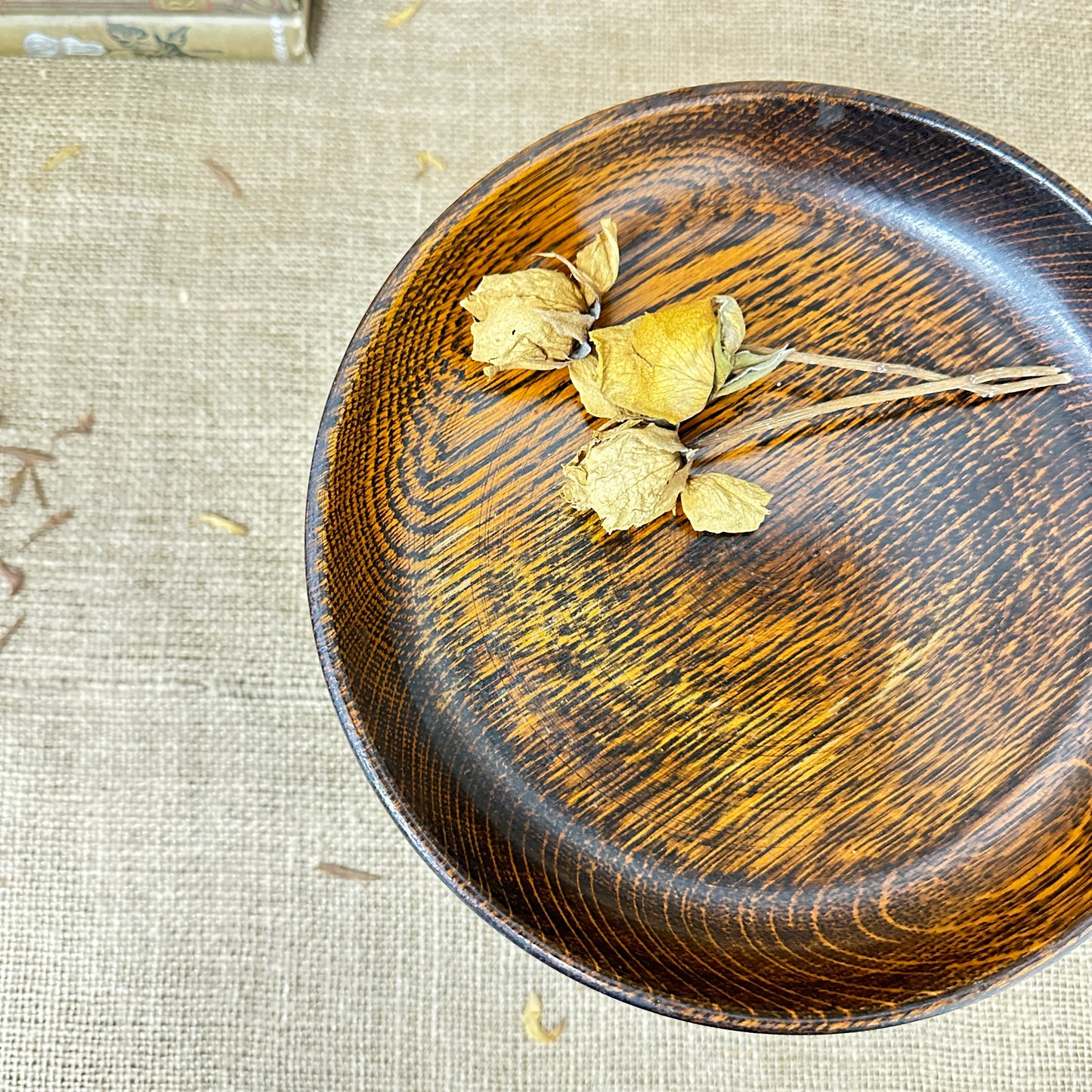 Turned wooden fruit bowl 