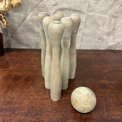 Vintage Wooden Skittle Set The Blind Mole