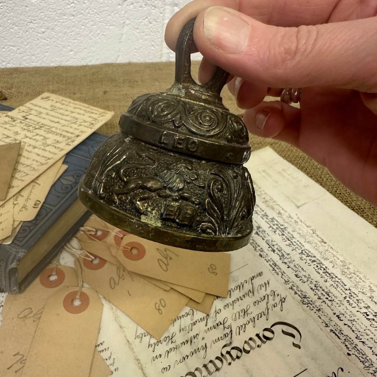 Mid Century Small Zodiac Elephant Brass Bell - The Blind Mole