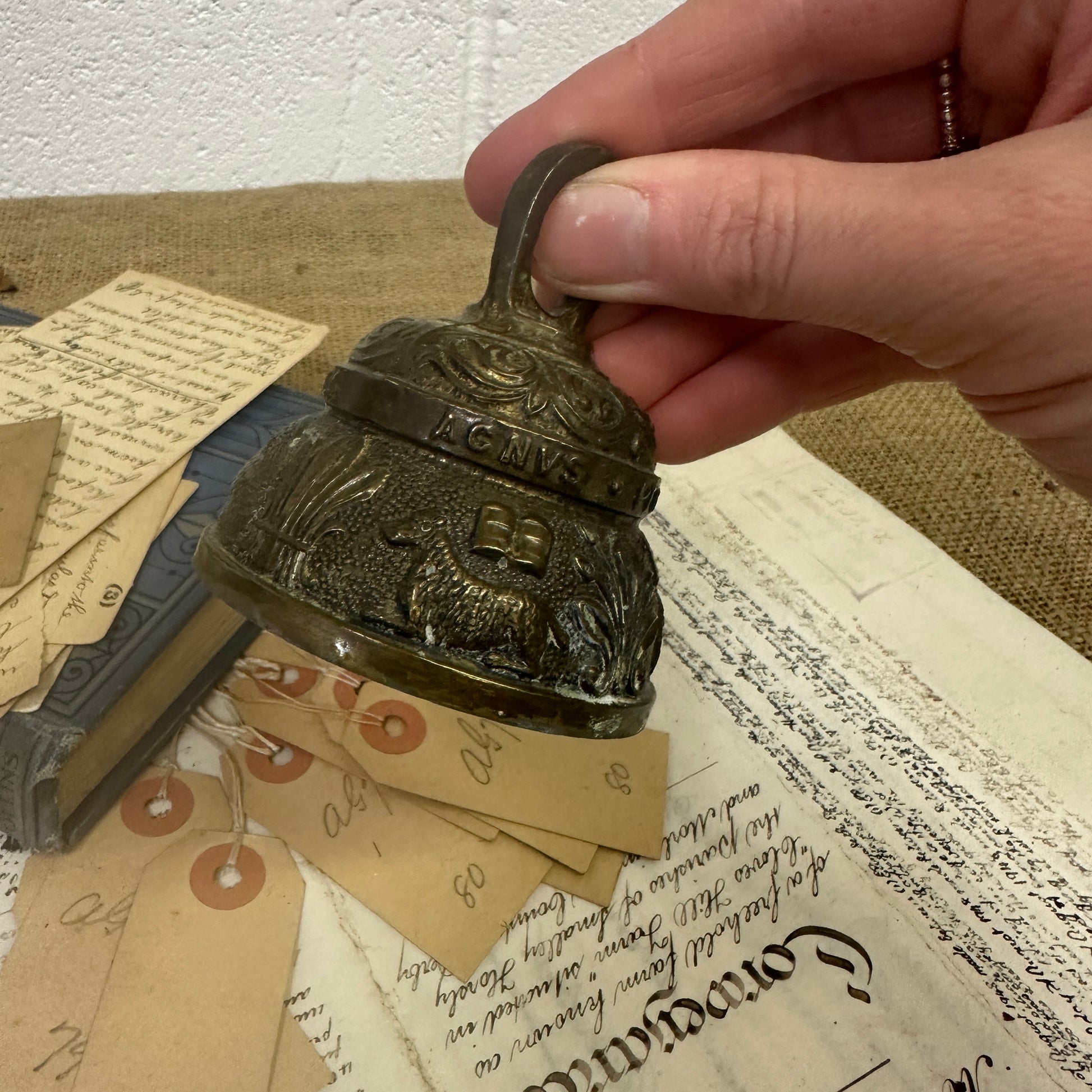 Mid Century Small Zodiac Elephant Brass Bell - The Blind Mole