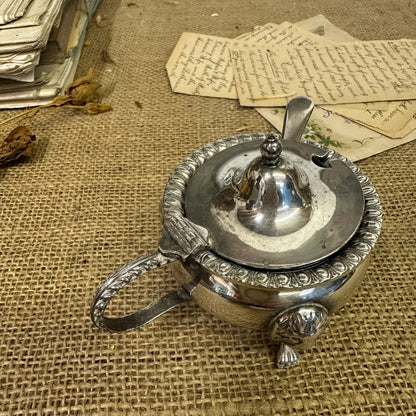 Stunning Victorian Style Silver Plated Mustard Pot - The Blind Mole