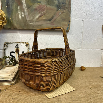 Vintage Oblong Wicker Basket - The Blind Mole