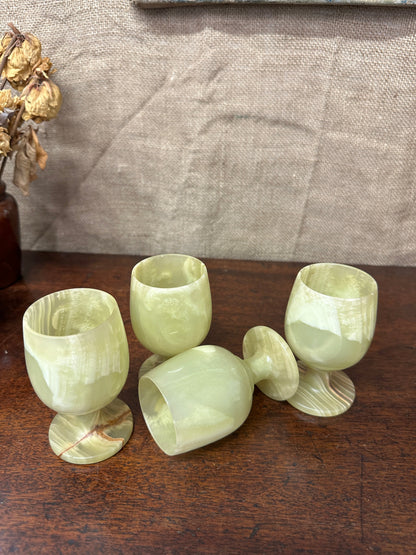 Four Onyx Marble Cordials Glasses The Blind Mole